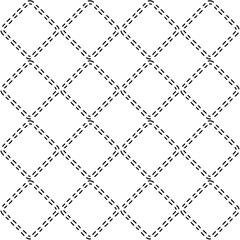 Double dashed rhombus pattern. Vector rhombs and white background.