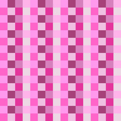 Checker pink squares pattern. Vector pink and white color squares.