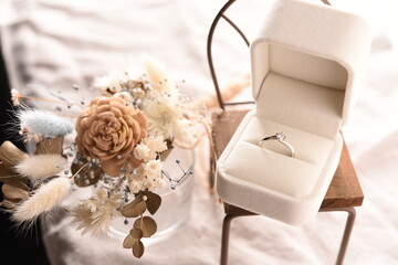 ブーケとダイヤモンドリング