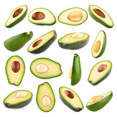Set of avocado images