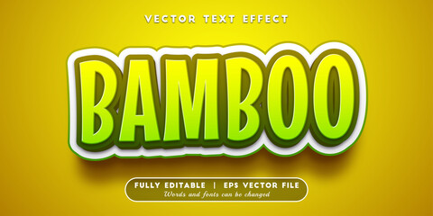 Text effects 3d bamboo, editable text style
