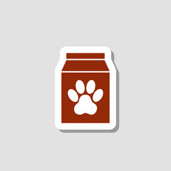 Animal Food Pack icon isolated on gray background