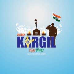 VECTOR ILLUSTRATION FOR 26 JULY VIJAY KARGIL DIWAS MEANS 26 JULY