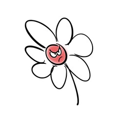 Angry flower with red face