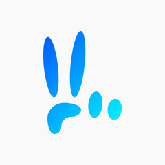 two fingers up logo concept. peace or victory symbol. gradient, flat, simple and clean logotype. suitable for logo, icon, and sign