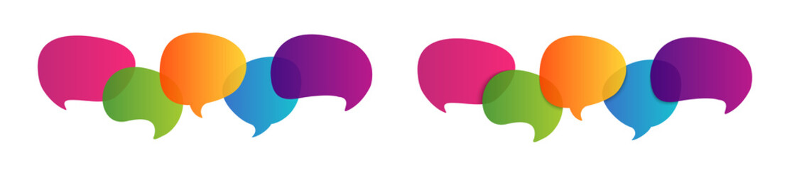 Colorful speech bubbles vector icon