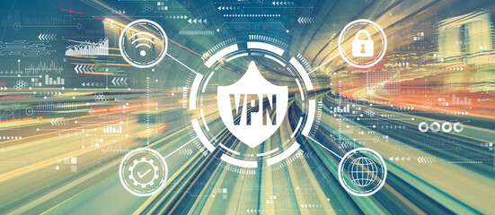 VPN concept with high speed motion blur