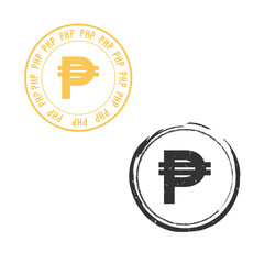 Obraz premium philippine peso PHP grunge stamp seal vector