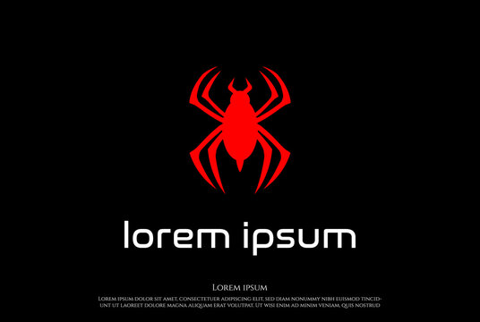 Simple Minimalist Red Spider Logo Design