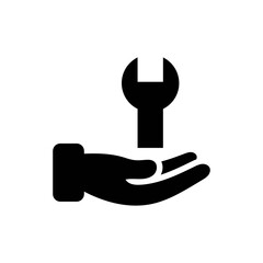 Hand cogwheel icon
