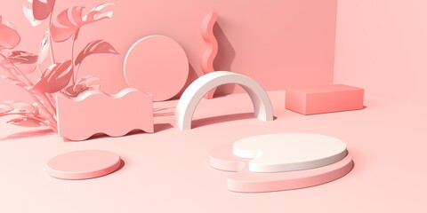 Abstract 3D render of geometric shapes