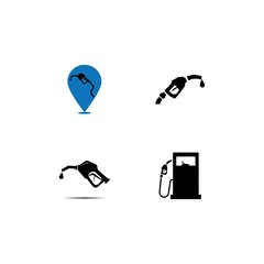 Gasoline pump nozzle sign.Gas station icon. Flat design
