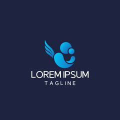 care angel logo design graphic