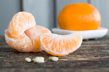 slices of tangerine without peel