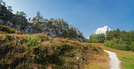 hiking path around Grosser Pfahlriegel near Viechtach, tourist destination lower bavaria