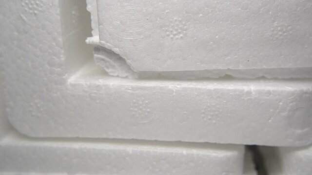 Close-up shot of the side of Expanded Polystyrene foam