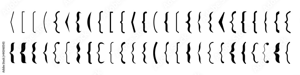 Wall mural set of text brackets. bracket icon. quote box frame. texting quote and brackets boxes. quotation. cr