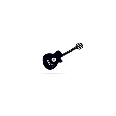 Guitar logo template vector icon illustration