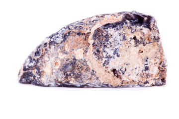 Macro mineral stone agate bud on white background