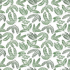 Fototapeta na wymiar seamless pattern with leaves. Wallpaper, background. botany