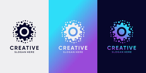 Fototapeta premium Creative monogram molecule logo design with initial letter O and dot concept. Logo icon for business company and personal
