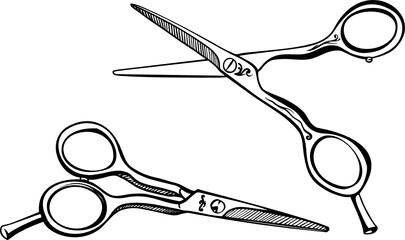 Haircut scissors set Barber Hairstyle Hairdresser scissors vector svg clipart