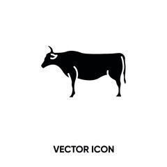 Cow vector icon. Modern, simple flat vector illustration for website or mobile app.Bull symbol, logo illustration. Pixel perfect vector graphics	