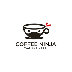 cup coffee ninja logo design inspiration
