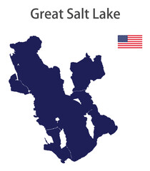 Fototapeta premium silhouette of a large world lake, the Great Salt Lake