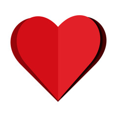 Paper cut vector. Heart, love, like, romance, marriage symbol. Valentine's day red vector icon. Used for apps and websites.