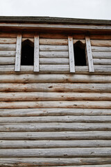 old wooden beams from the house