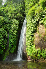 Munduk waterfall in Bali Indonesia with clear white water