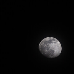 View to the almost full moon