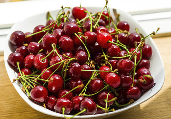 Plate. cherries