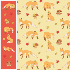 pattern nice fox_foxes in autumn