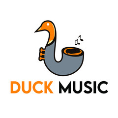 Duck music | Duck music logo | Music logo Template 