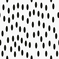 Ovals wallpaper. Seamless wallpaper pattern. White background and black ovals ornament.