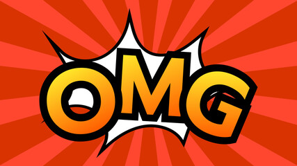 OMG , word pop art vector illustration. on red background , illustration Vector EPS 10