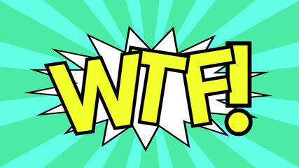 WTF , word pop art vector illustration. on red background , illustration Vector EPS 10