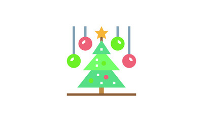 Christmas Tree Vector  christmas tree silhouette Isolated christmas tree icon with star 