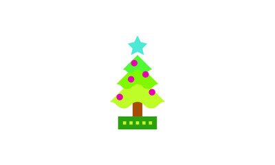 Christmas Tree Vector  christmas tree silhouette Isolated christmas tree icon with star 