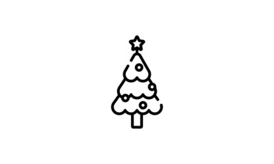 Christmas Tree Vector  christmas tree silhouette Isolated christmas tree icon with star 