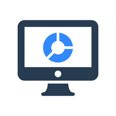 Analysis pie chart icon (Black Vector illustration)