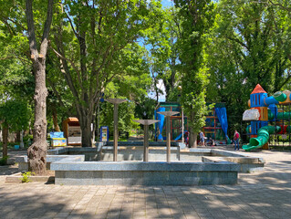 Kerch, Crimea - June, 2021: Children's Park named after Gagarina