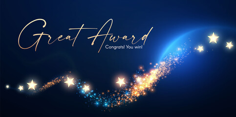 Victory abd Award design. Abstract shining background with bokeh effect. - obrazy, fototapety, plakaty