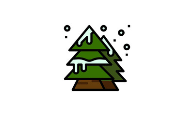 Obraz premium Christmas Tree Vector christmas tree silhouette Isolated christmas tree icon with star 