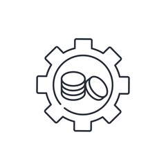 Financial engineering. Vector linear icon isolated on white background.