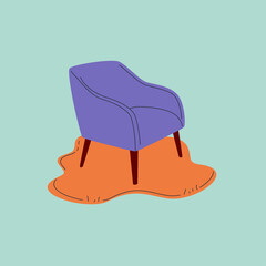 Violet Chairl On Free Shaped Rug