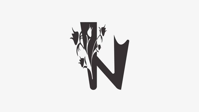 N letter logo with white color background