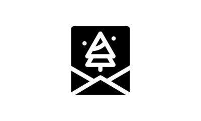 Christmas tree silhouette Isolated Christmas tree icon with star Christmas Tree Vector